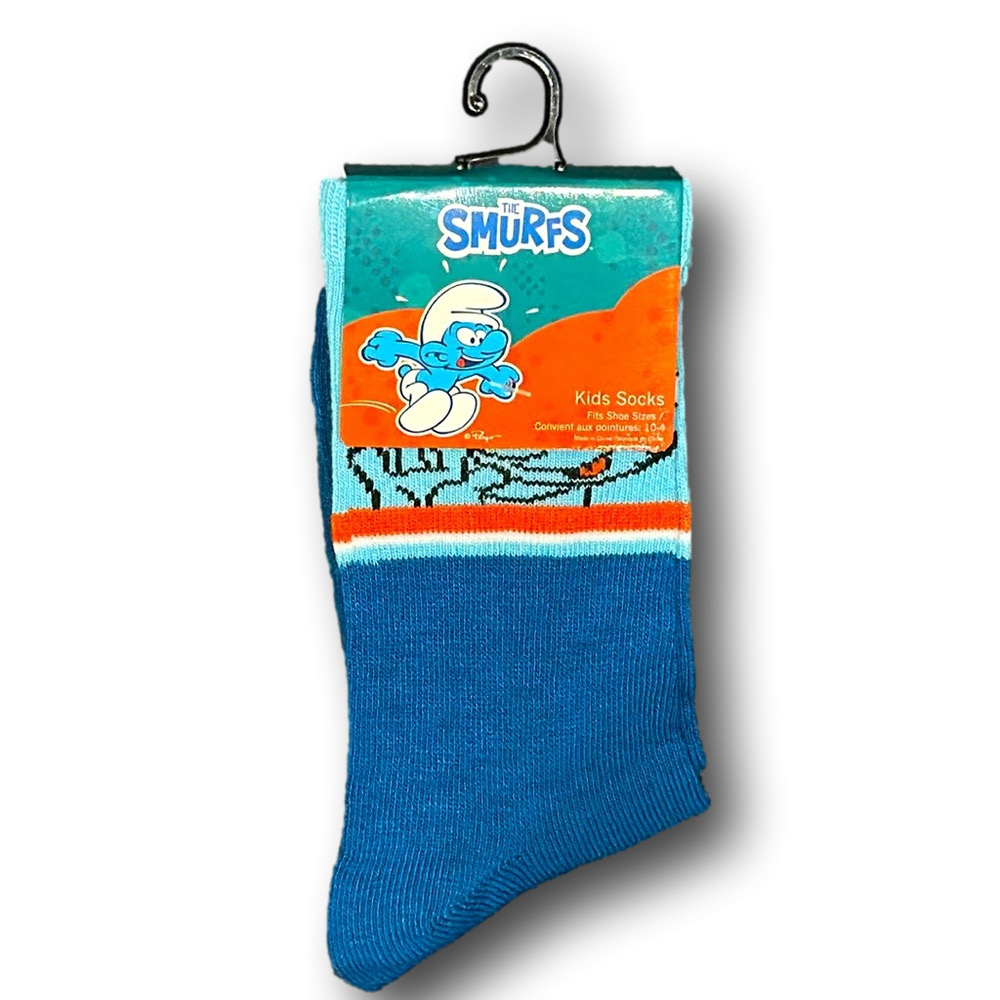 Kids The Smurfs Funny Novelty Crew Socks - NWT - Picture 2 of 2